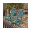 Brand new 🥰 Set of 2 Winston All Weather Rocking Chair in Teal Faux Wood by Belnick ❤️