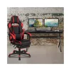 Flash Sale 🌟 Gaming Desk with Cup Holder/Headphone Hook/Removable Mousepad Top & Red Reclining Back/Arms Gaming Chair with Footrest by Belnick 🥰