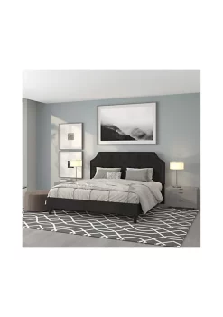 Buy π Brighton King Size Tufted Upholstered Platform Bed in Black Fabric by Belnick π