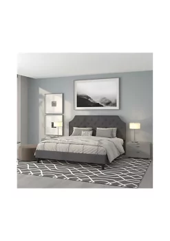 Cheapest ✔️ Brighton King Size Tufted Upholstered Platform Bed in Dark Gray Fabric by Belnick 💯