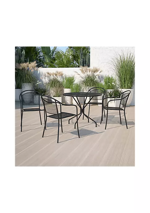 Top 10 โ๏ธ Commercial Grade 35.25" Round Indoor Outdoor Steel Patio Table Set with 4 Round Back Chairs by Belnick ๐ 2 Top 10 โ๏ธ Commercial Grade 35.25" Round Indoor Outdoor Steel Patio Table Set with 4 Round Back Chairs by Belnick ๐ - Image 2