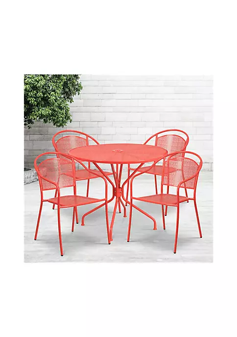 Top 10 โ๏ธ Commercial Grade 35.25" Round Indoor Outdoor Steel Patio Table Set with 4 Round Back Chairs by Belnick ๐ 3 Top 10 โ๏ธ Commercial Grade 35.25" Round Indoor Outdoor Steel Patio Table Set with 4 Round Back Chairs by Belnick ๐ - Image 3