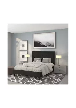 Brand new 🎉 Roxbury Queen Size Tufted Upholstered Platform Bed in Black Fabric by Belnick 👍