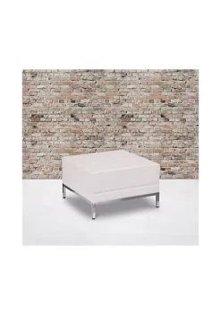 Cheapest β€οΈ HERCULES Imagination Series Melrose White LeatherSoft Ottoman by Belnick π₯°