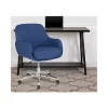 Best Sale 😉 Rochelle Home and Office Upholstered Mid-Back Chair in Blue Fabric by Belnick 👍