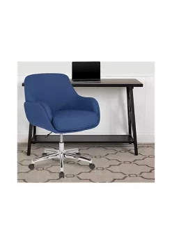 Best Sale π Rochelle Home and Office Upholstered Mid-Back Chair in Blue Fabric by Belnick π