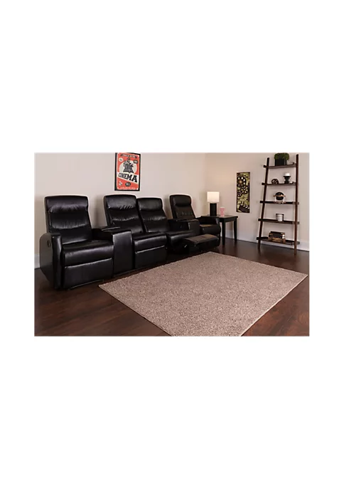 Brand new π Anetos Series 4-Seat Reclining Black LeatherSoft Theater Seating Unit with Cup Holders by Belnick π€© 2 Brand new π Anetos Series 4-Seat Reclining Black LeatherSoft Theater Seating Unit with Cup Holders by Belnick π€© - Image 2