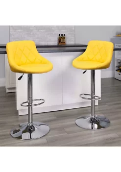 Best Sale 🔥 2 Pk. Contemporary Bucket-Seat Adjustable Barstools by Belnick 😍