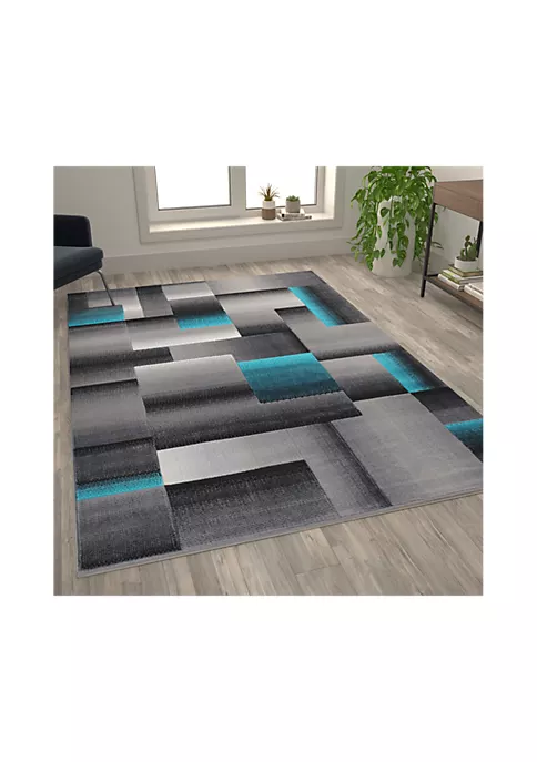 Coupon π Elio Collection 6' x 9' Turquoise Color Blocked Area Rug - Olefin Rug with Jute Backing - Entryway, Living Room, or Bedroom by Belnick π€© 1 Coupon π Elio Collection 6' x 9' Turquoise Color Blocked Area Rug - Olefin Rug with Jute Backing - Entryway, Living Room, or Bedroom by Belnick π€©