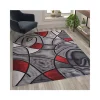 Discount 🛒 Jubilee Collection 5' x 7' Red Abstract Area Rug - Olefin Rug with Jute Backing - Living Room, Bedroom, & Family Room by Belnick 🧨