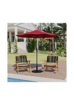 Best deal β¨ Red 9 FT Round Umbrella with Crank and Tilt Function and Standing Umbrella Base by Belnick π€©