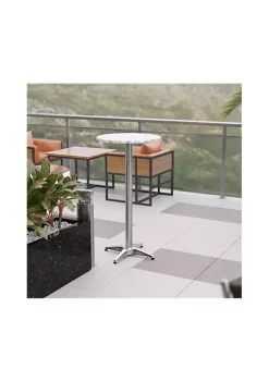 Cheap ✨ 23.5" Round Aluminum Indoor Outdoor Bar Height Table by Belnick ✨