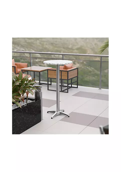 Cheap ✨ 23.5" Round Aluminum Indoor Outdoor Bar Height Table by Belnick ✨ 2 Cheap ✨ 23.5" Round Aluminum Indoor Outdoor Bar Height Table by Belnick ✨ - Image 2