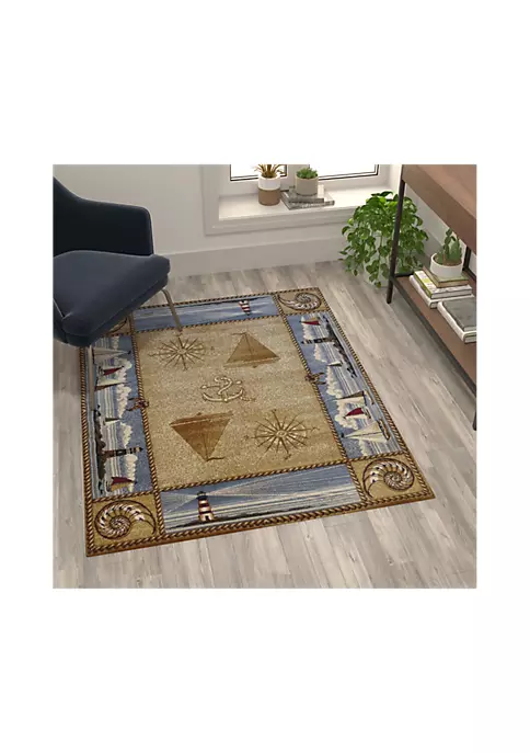 Coupon π₯ Sovalye Collection Beige Nautical Themed Area Rug with Jute Backing for Living Room, Bedroom, Entryway by Belnick π 3 Coupon π₯ Sovalye Collection Beige Nautical Themed Area Rug with Jute Backing for Living Room, Bedroom, Entryway by Belnick π - Image 3