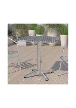 Budget ✔️ 27.5'' Square Aluminum Indoor Outdoor Table with Base by Belnick 🌟