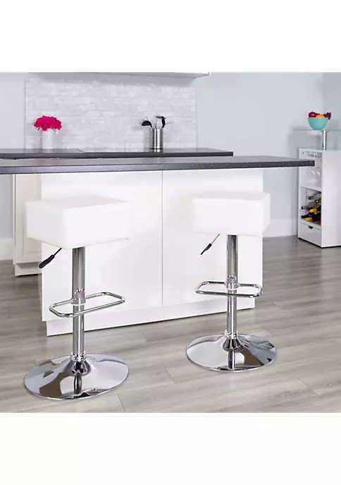 Top 10 β¨ Contemporary White Vinyl Adjustable Height Barstool with Square Seat and Chrome Base by Belnick π€© 1 Top 10 β¨ Contemporary White Vinyl Adjustable Height Barstool with Square Seat and Chrome Base by Belnick π€©