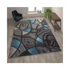 Cheap ⌛ Jubilee Collection 8' x 10' Blue Abstract Area Rug - Olefin Rug with Jute Backing - Living Room, Bedroom, & Family Room by Belnick 🔥