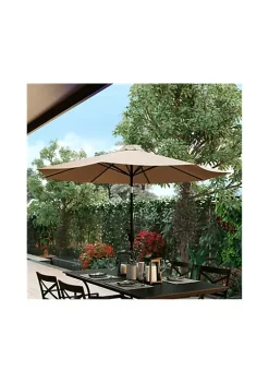 Flash Sale π― Tan Round Umbrella Aluminum Pole with Crank and Tilt Function by Belnick βοΈ