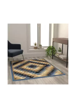 Cheapest 😀 Teagan Collection Southwestern Area Rug - Olefin Rug with Jute Backing - Entryway, Living Room, Bedroom by Belnick ✨