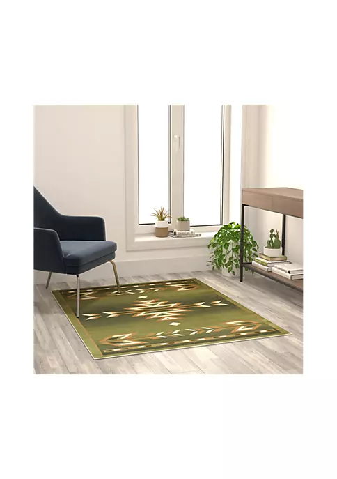 Promo π₯ Lodi Collection Southwestern Area Green Rug with Jute Backing by Belnick π― 2 Promo π₯ Lodi Collection Southwestern Area Green Rug with Jute Backing by Belnick π― - Image 2