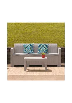 Cheap 😀 Light Gray Faux Rattan Coffee Table by Belnick 👍