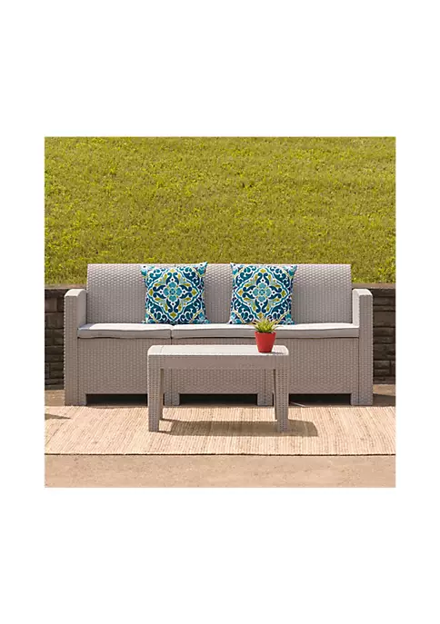 Cheap π Light Gray Faux Rattan Coffee Table by Belnick π 1 Cheap π Light Gray Faux Rattan Coffee Table by Belnick π