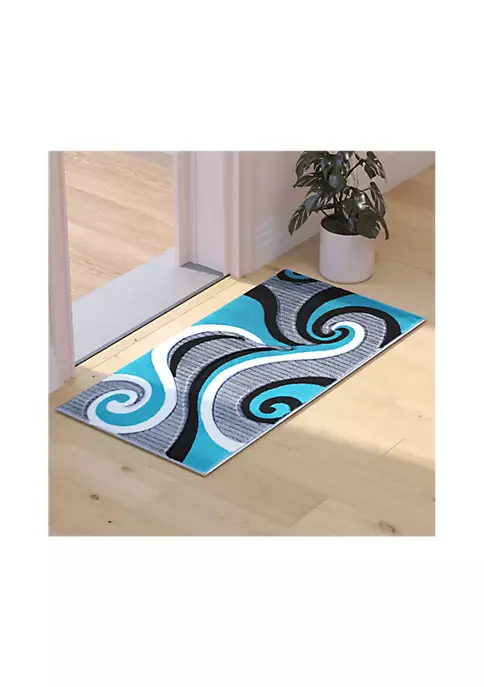 Discount ✔️ Athos Collection Abstract Area Rug - Olefin Rug with Jute Backing - Hallway, Entryway, or Bedroom by Belnick ✨ 2 Discount ✔️ Athos Collection Abstract Area Rug - Olefin Rug with Jute Backing - Hallway, Entryway, or Bedroom by Belnick ✨ - Image 2