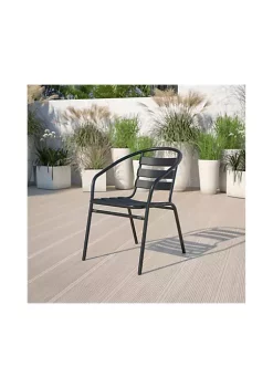 Deals π Black Metal Restaurant Stack Chair with Aluminum Slats by Belnick π