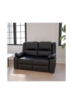 Coupon π― Harmony Series Black LeatherSoft Loveseat with Two Built-In Recliners by Belnick β