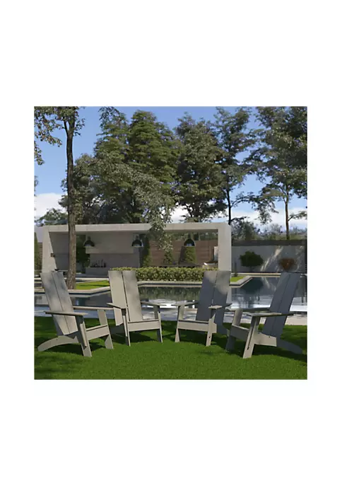 Best Pirce π Set of 4 Sawyer Modern All Weather Poly Resin Wood Adirondack Chairs in Gray by Belnick π 2 Best Pirce π Set of 4 Sawyer Modern All Weather Poly Resin Wood Adirondack Chairs in Gray by Belnick π - Image 2