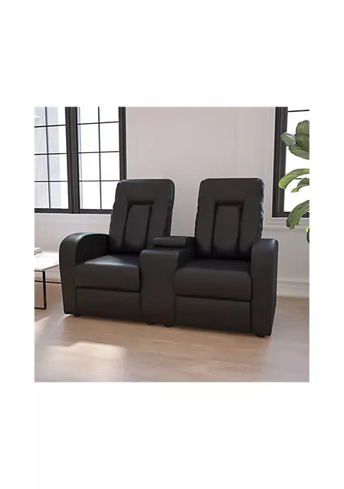 Hot Sale β¨ Eclipse Series 2-Seat Reclining Black LeatherSoft Theater Seating Unit with Cup Holders by Belnick π 2 Hot Sale β¨ Eclipse Series 2-Seat Reclining Black LeatherSoft Theater Seating Unit with Cup Holders by Belnick π - Image 2