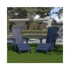 Cheap 🧨 Set of 2 Sawyer Modern All Weather Poly Resin Wood Adirondack Chairs with Foot Rests in Navy by Belnick 🛒