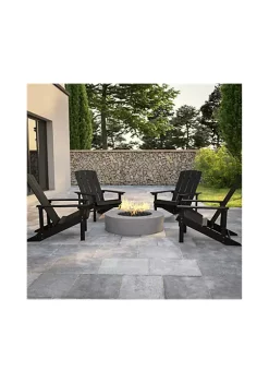 Flash Sale 😀 Set of 4 Charlestown All Weather Poly Resin Wood Adirondack Chairs in Slate Gray by Belnick 😀