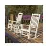 Hot Sale 😍 Set of 2 Winston All Weather Poly Resin Rocking Chairs with Accent Side Table in White by Belnick ❤️