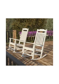 Flash Sale ✨ Set of 2 Winston All Weather Rocking Chair in White Faux Wood by Belnick 🛒