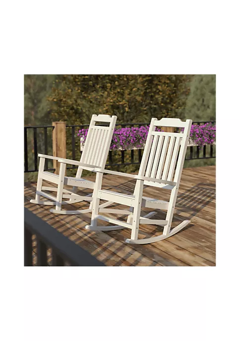 Flash Sale โจ Set of 2 Winston All Weather Rocking Chair in White Faux Wood by Belnick ๐ 2 Flash Sale โจ Set of 2 Winston All Weather Rocking Chair in White Faux Wood by Belnick ๐ - Image 2