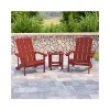 Promo 🥰 2 Pack Charlestown All Weather Poly Resin Wood Adirondack Chairs with Side Table in Red by Belnick 👏