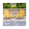 Best Sale 🎉 2 Pack Charlestown All Weather Poly Resin Wood Adirondack Chairs with Side Table in Yellow by Belnick ✨