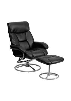Buy ⌛ Contemporary Multi-Position Recliner and Ottoman with Metal Base in Black LeatherSoft by Belnick ✨ 5 Buy ⌛ Contemporary Multi-Position Recliner and Ottoman with Metal Base in Black LeatherSoft by Belnick ✨ -Belnick Sales Shop Belk 896