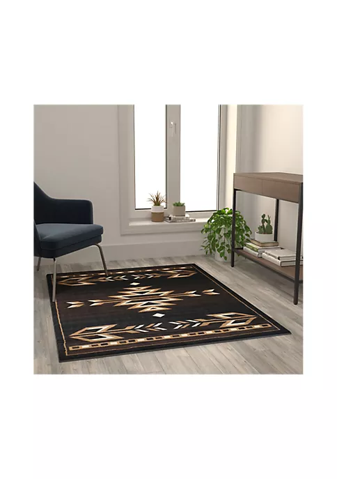 Cheap ๐ Amado Collection Southwestern 4' x 5' Brown Area Rug - Olefin Accent Rug with Jute Backing - Living Room, Bedroom, Entryway by Belnick ๐ 2 Cheap ๐ Amado Collection Southwestern 4' x 5' Brown Area Rug - Olefin Accent Rug with Jute Backing - Living Room, Bedroom, Entryway by Belnick ๐ - Image 2