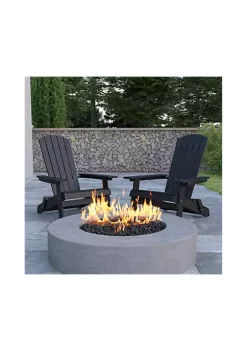 Top 10 ❤️ Set of 2 Charlestown All Weather Poly Resin Folding Adirondack Chair in Black by Belnick 🔔