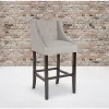 New 👍 2 Pk. Carmel Series 30" High Transitional Tufted Walnut Barstool with Accent Nail Trim in Light Gray Fabric by Belnick 🥰