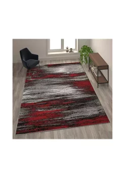 Hot Sale 🎁 Rylan Collection 8' x 10' Red Scraped Design Area Rug - Olefin Rug with Jute Backing - Living Room, Bedroom, Entryway by Belnick 😉