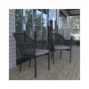 Best reviews of 🔔 Kallie Set of 2 All Weather Black Woven Stacking Club Chairs with Rounded Arms & Gray Zippered Seat Cushions by Belnick 😀