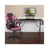 Best reviews of 🎁 Black Gaming Desk and Pink/Black Racing Chair Set with Cup Holder, Headphone Hook, and Monitor/Smartphone Stand by Belnick 🥰