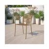 Flash Sale 🎉 Commercial Grade 5 Pack Gold Indoor Outdoor Steel Patio Arm Chair with Round Back by Belnick 😍
