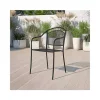 Cheapest 😀 Commercial Grade 5 Pack Black Indoor Outdoor Steel Patio Arm Chair with Round Back by Belnick 🥰