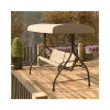 Flash Sale 🥰 3 Seat Outdoor Steel Converting Patio Swing Canopy Hammock with Cushions / Outdoor Swing Bed (Tan) by Belnick 😉