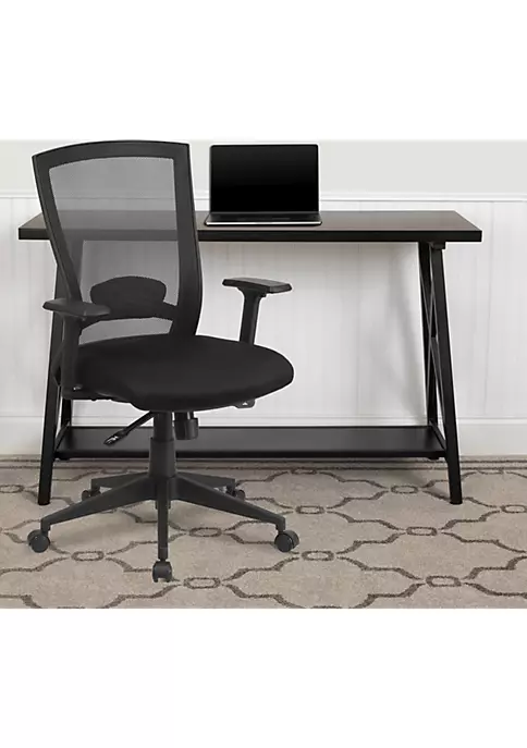 Promo 💯 Mid-Back Black Mesh Executive Swivel Ergonomic Office Chair with Back Angle Adjustment and Adjustable Arms by Belnick 👏 1 Promo 💯 Mid-Back Black Mesh Executive Swivel Ergonomic Office Chair with Back Angle Adjustment and Adjustable Arms by Belnick 👏